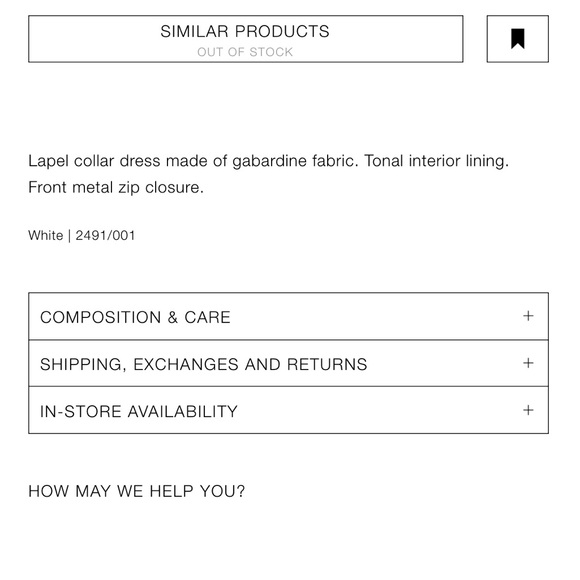 Zara NWT midi gabardine white zipper front collared dress - Picture 8 of 9